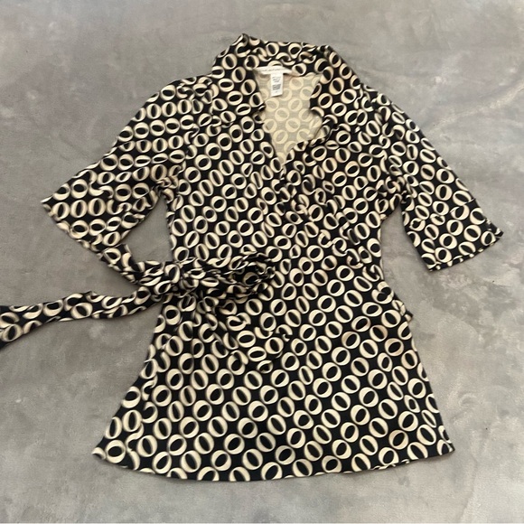 DVF Jillianna wrap top y2k vintage 3437 - Picture 1 of 9